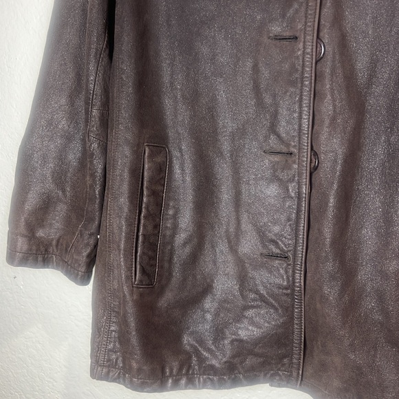 Vintage Genuine Leather Jacket | Brown | Size XL | Oversized Fit - Picture 4 of 13